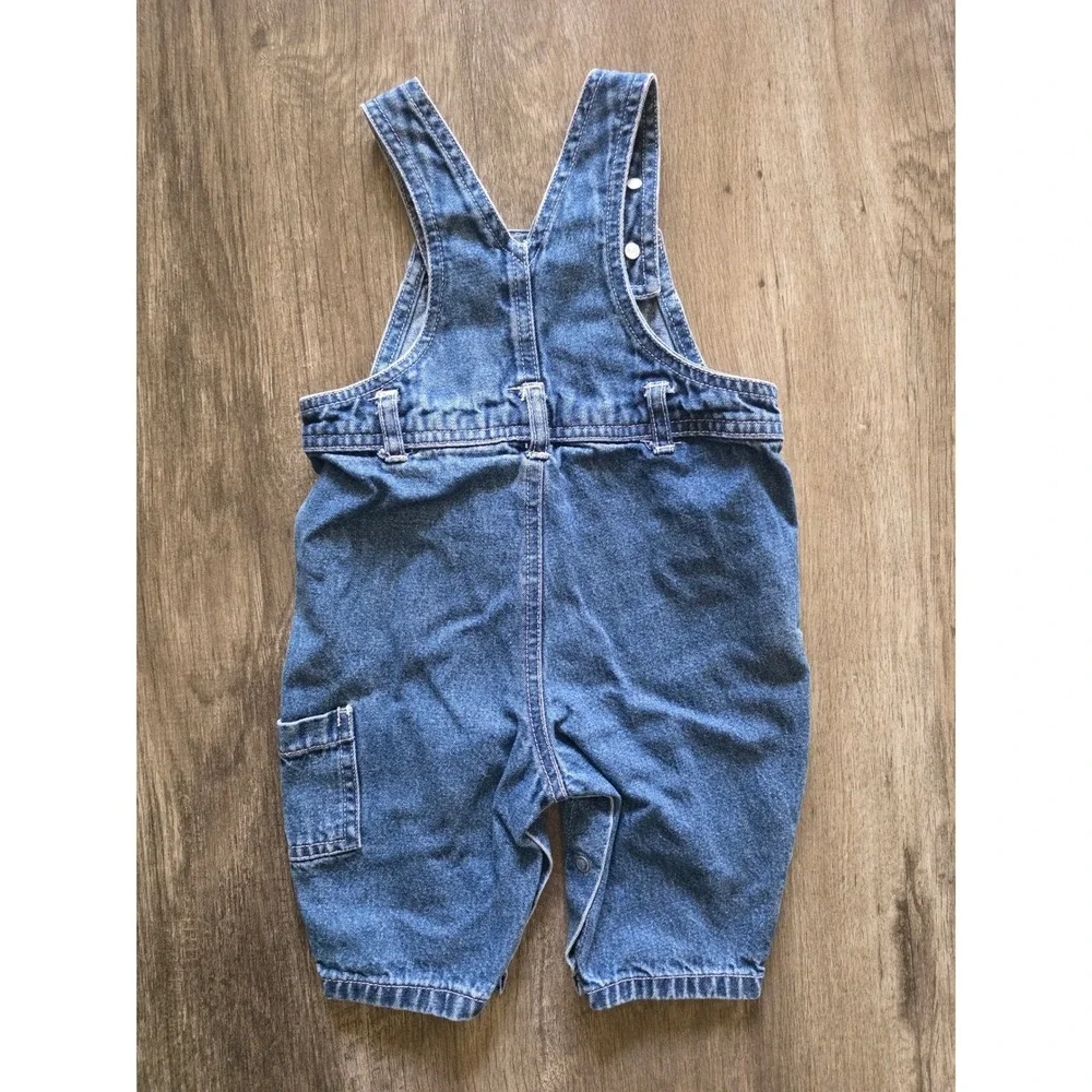 Vintage Sesame Street Baby Denim Overalls Medium Wash Big Bird 3-6 Months